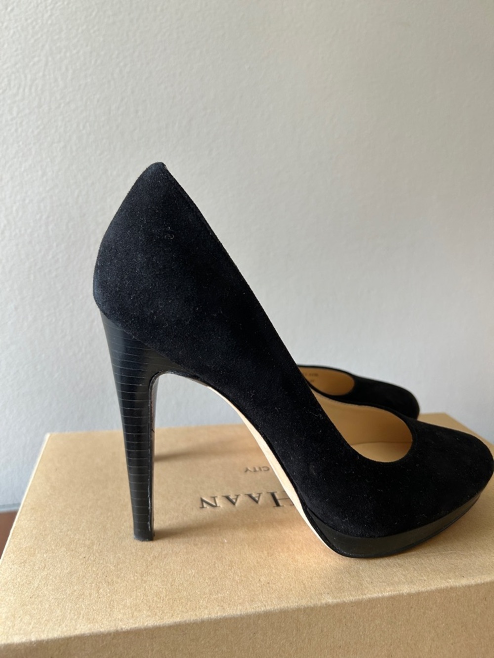 Cole Haan Black Suede Chelsea High Pump - Picture 5 of 11